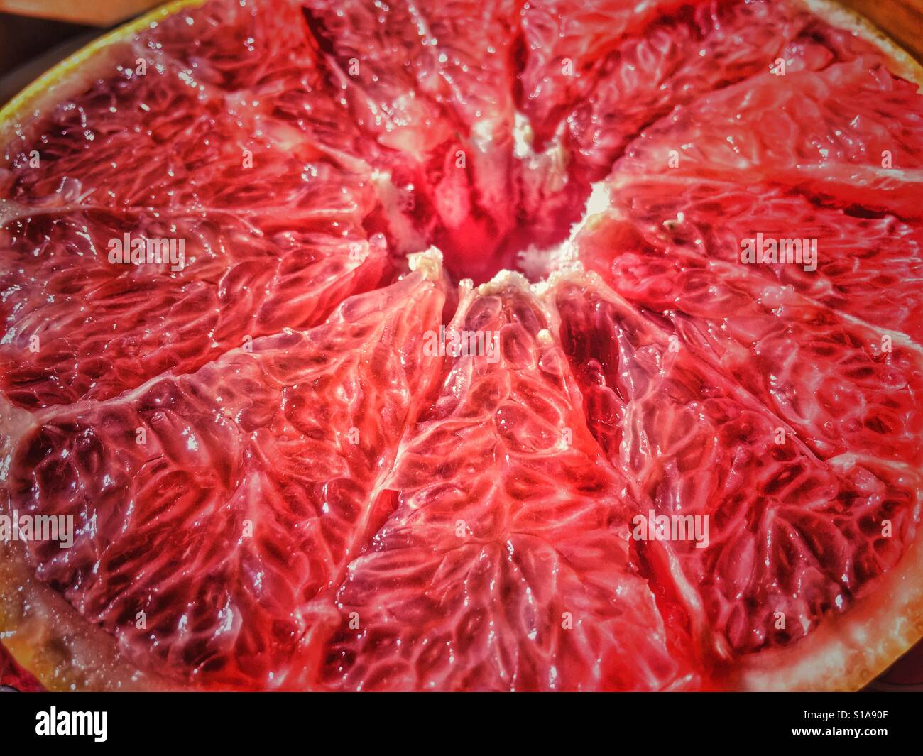 Ruby red grapefruit, ready to eat Stock Photo Alamy