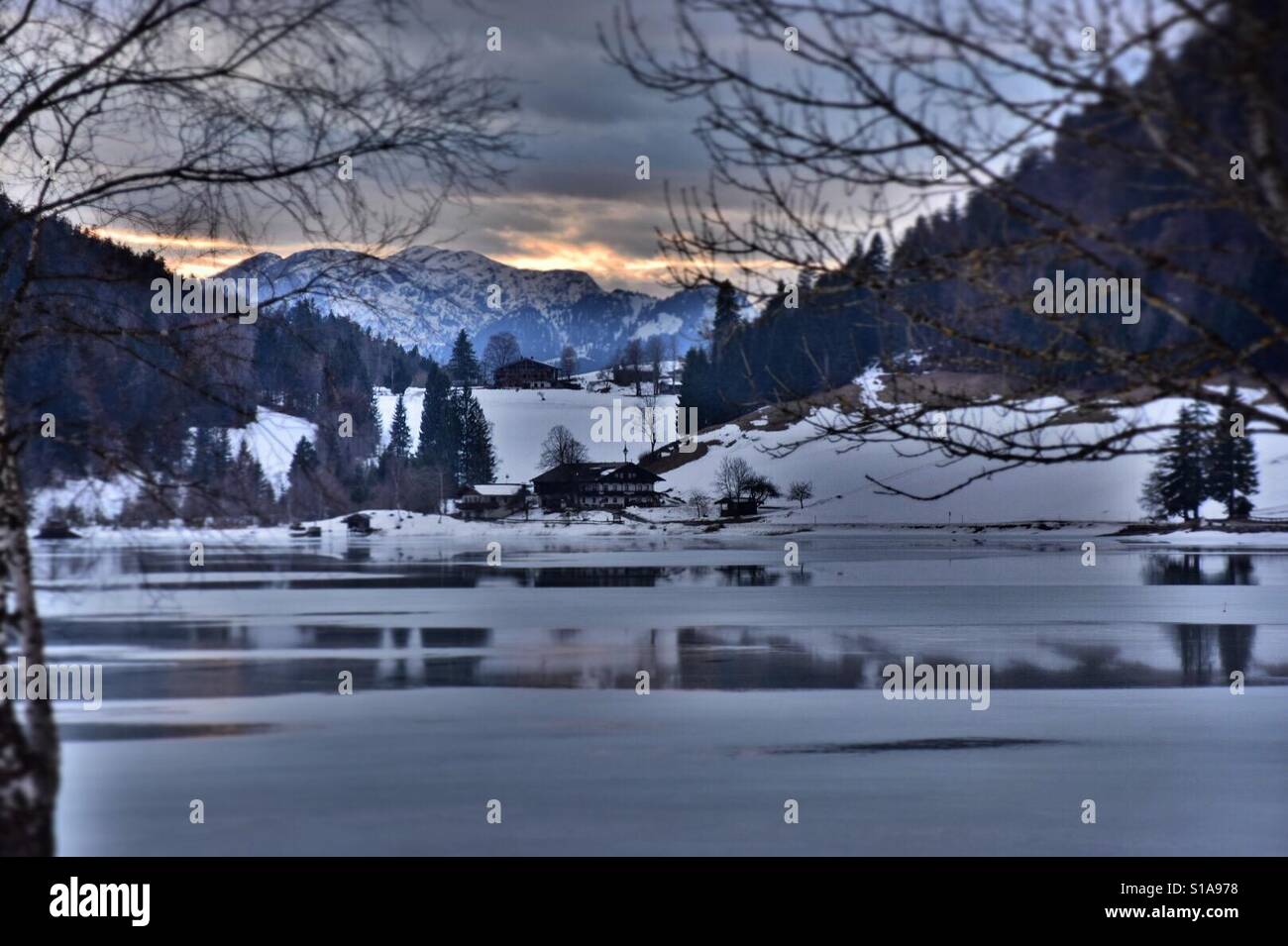 'Hintersteinersee' Scheffau am Wilden Kaiser Stock Photo