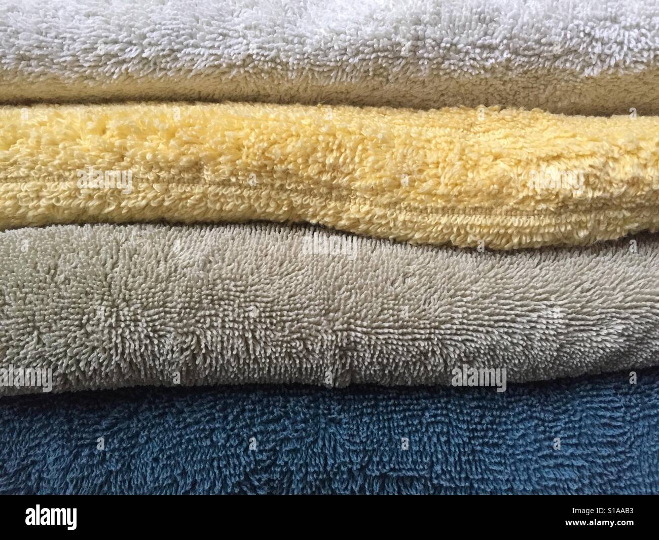 The texture of stacked towels Stock Photo Alamy