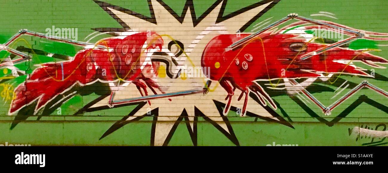 Prawn Cracker Street Art Munich, Germany - Smartphone Captured Stock Image