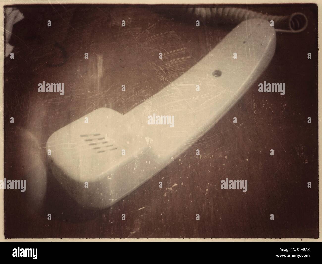 Telephone Handle with Tone Old Photo Filter Stock Photo Alamy