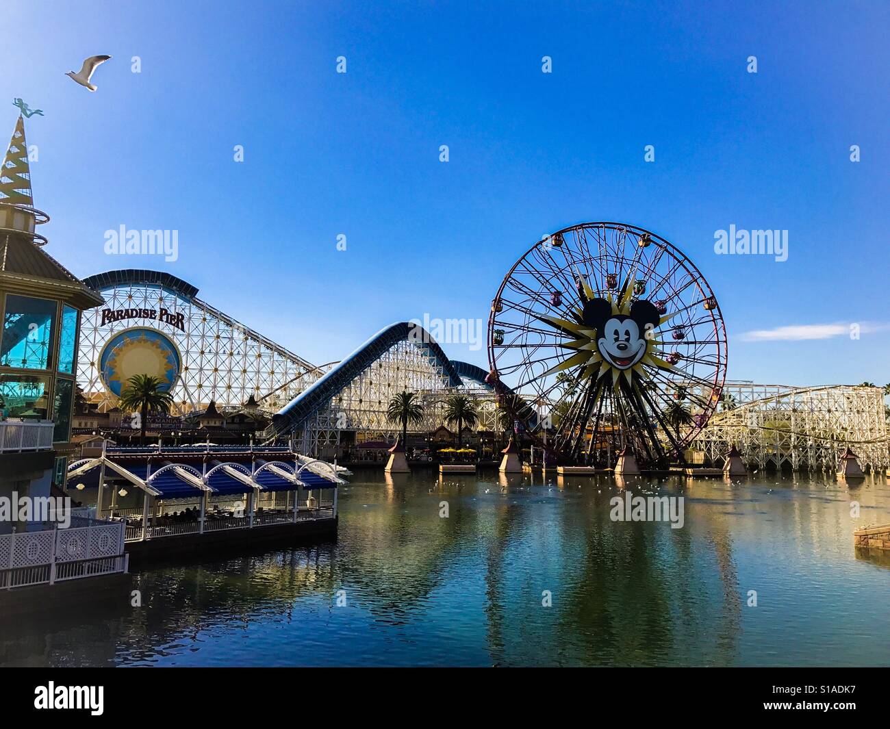 Paradise Pier at Disney's California Adventure in Anaheim, California Stock Photo