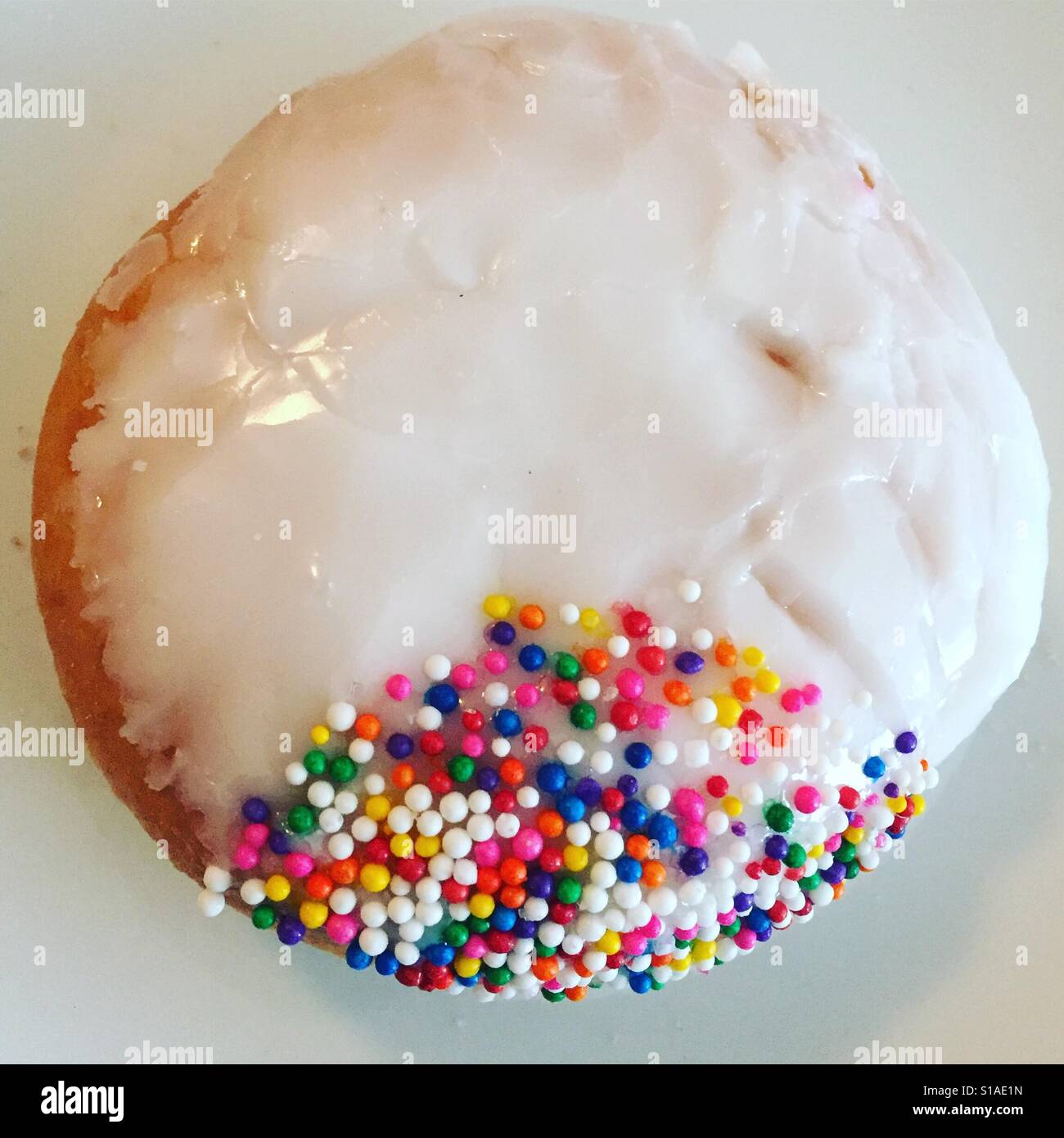 Vanilla sprinkle donut by K.R Stock Photo Alamy