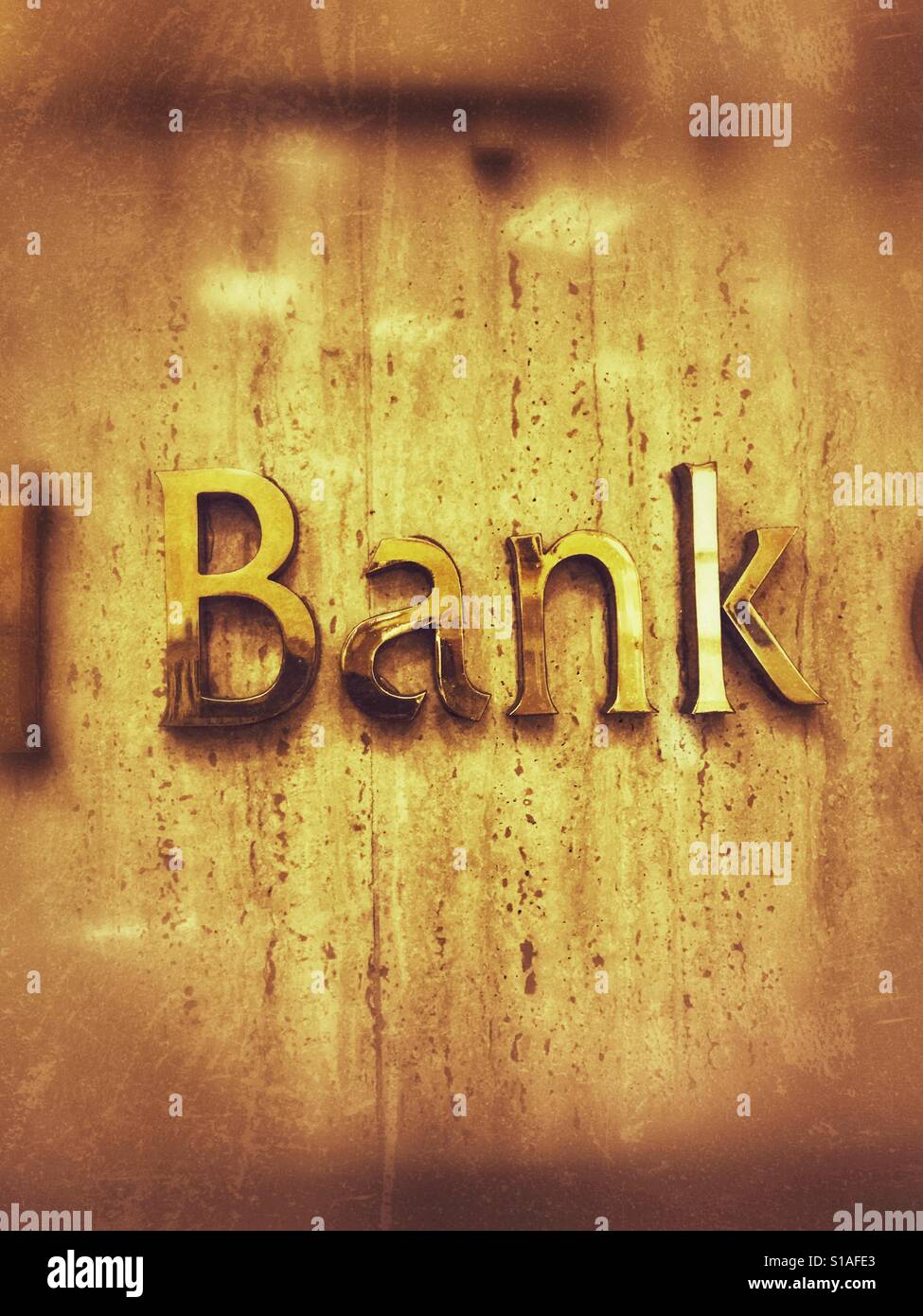 Bank in Gold - Smartphone Captured Stock Image