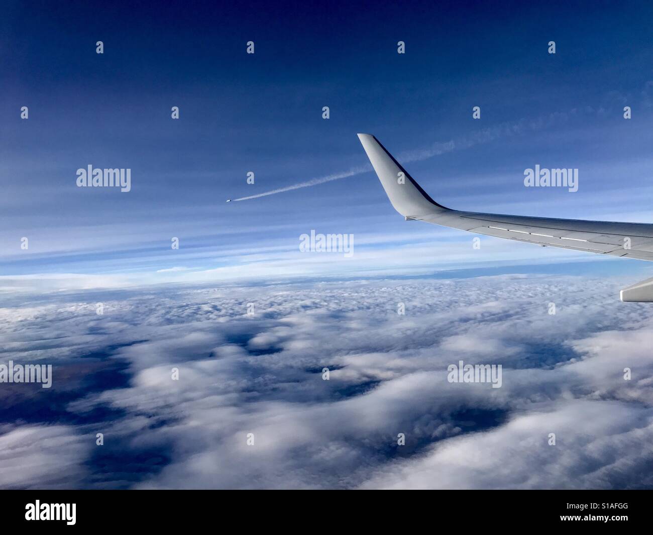 Window seat please- shot on flight to D.C. fr Vegas - Smartphone Captured Stock Image