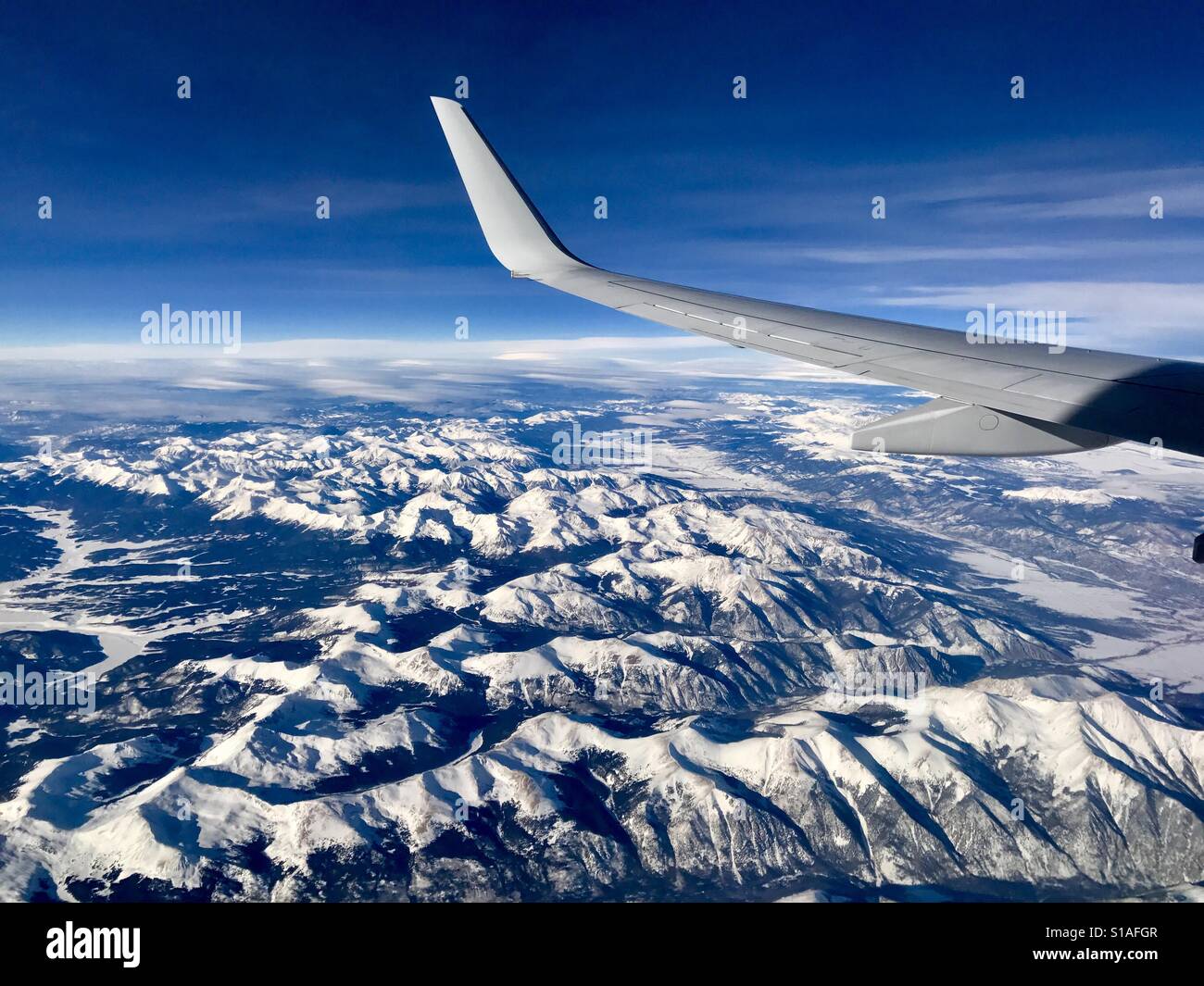 Window seat please - aerial view of Salida Co canyons - Smartphone Captured Stock Image
