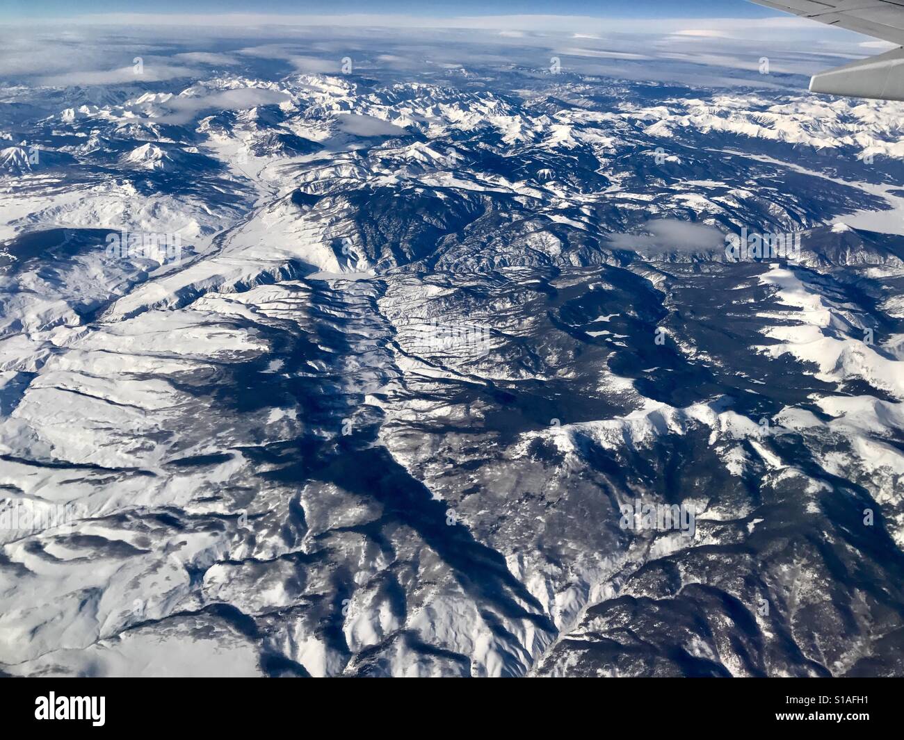 Window seat please- aerial view of Parlin CO canyons - Smartphone Captured Stock Image