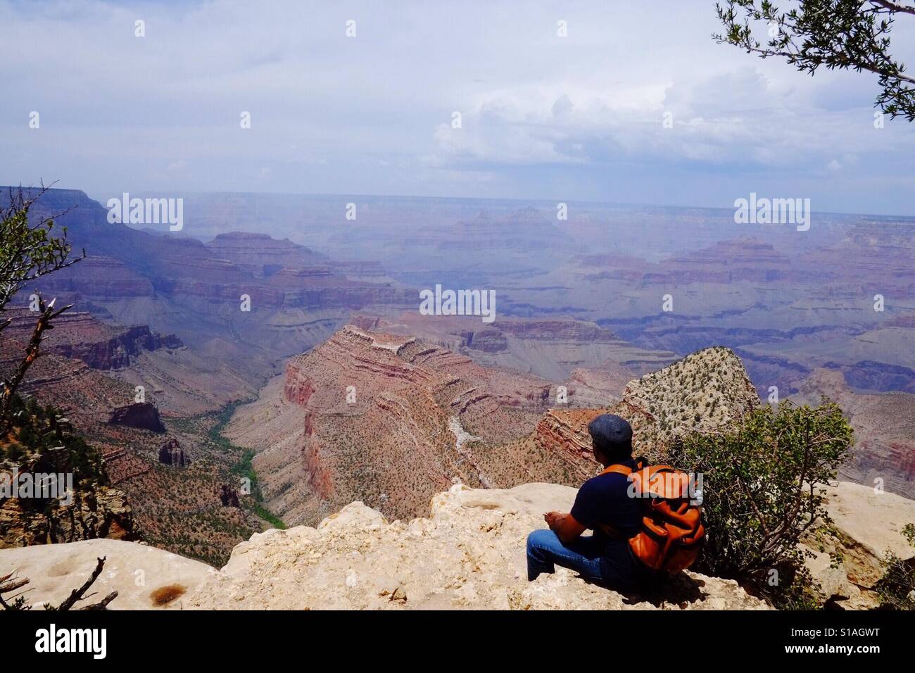 Resting after a long hike in Grand Canyon. - Smartphone Captured Stock Image