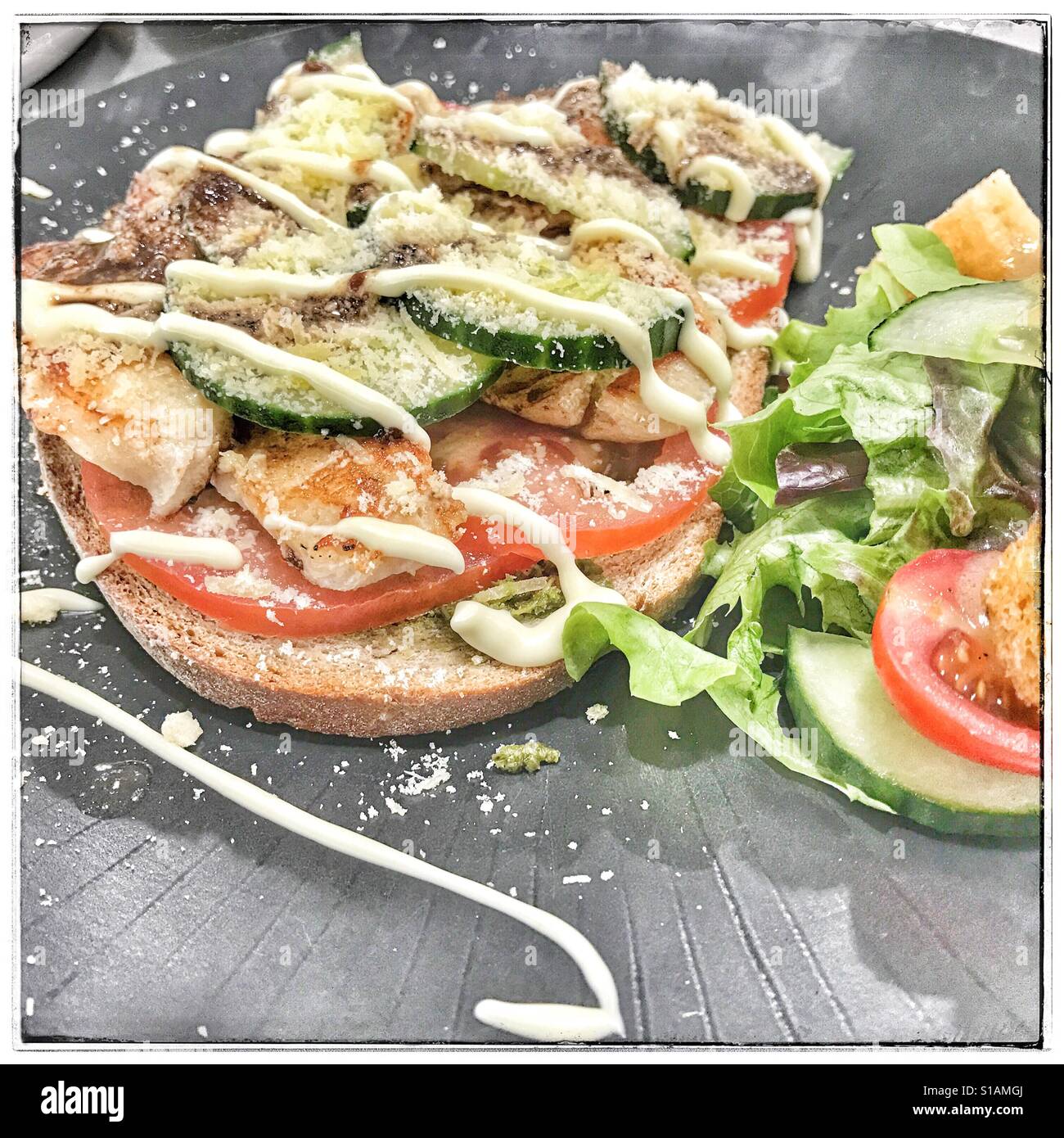 Open sandwich. - Smartphone Captured Stock Image