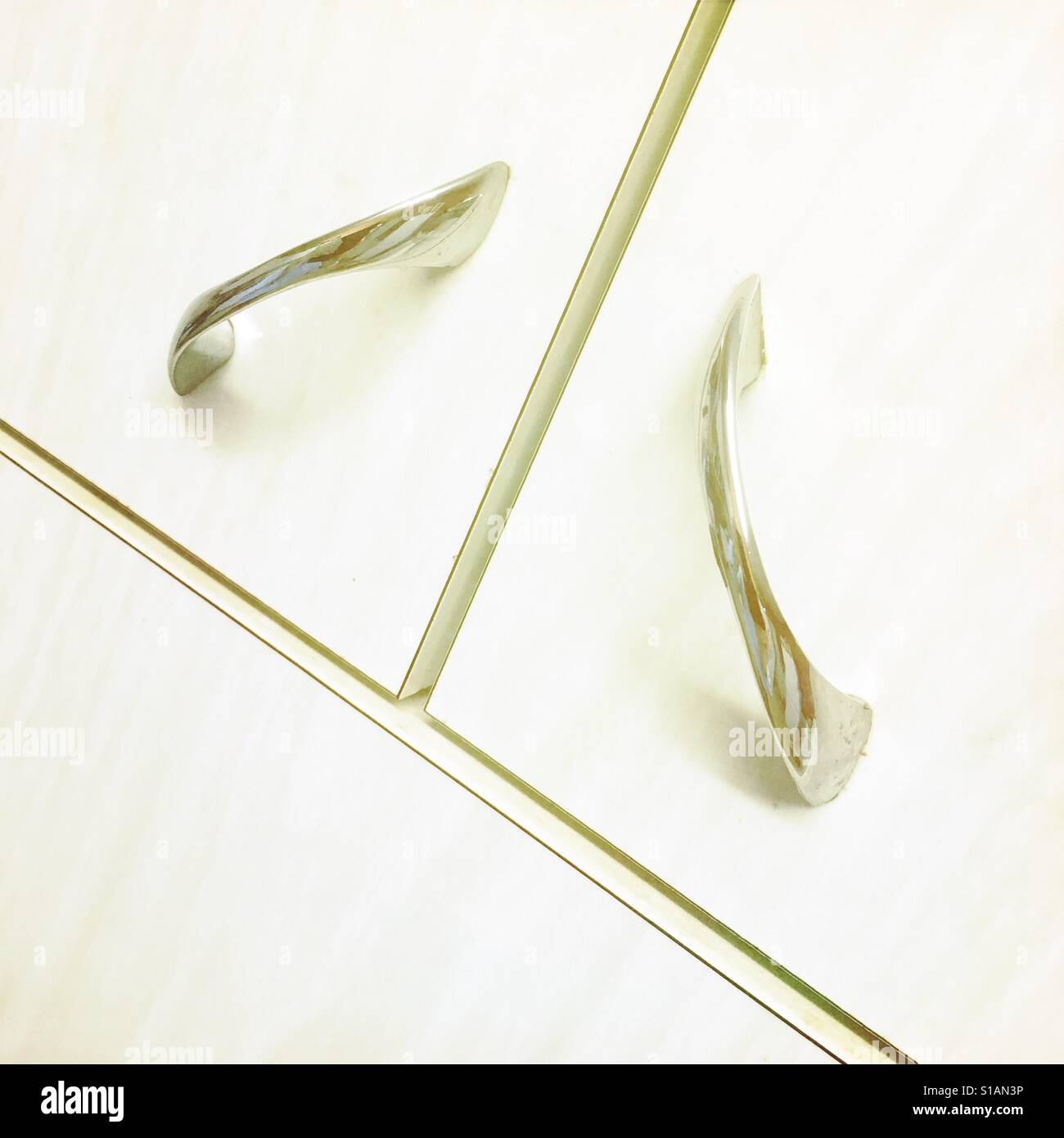 Cupboard handles - Smartphone Captured Stock Image