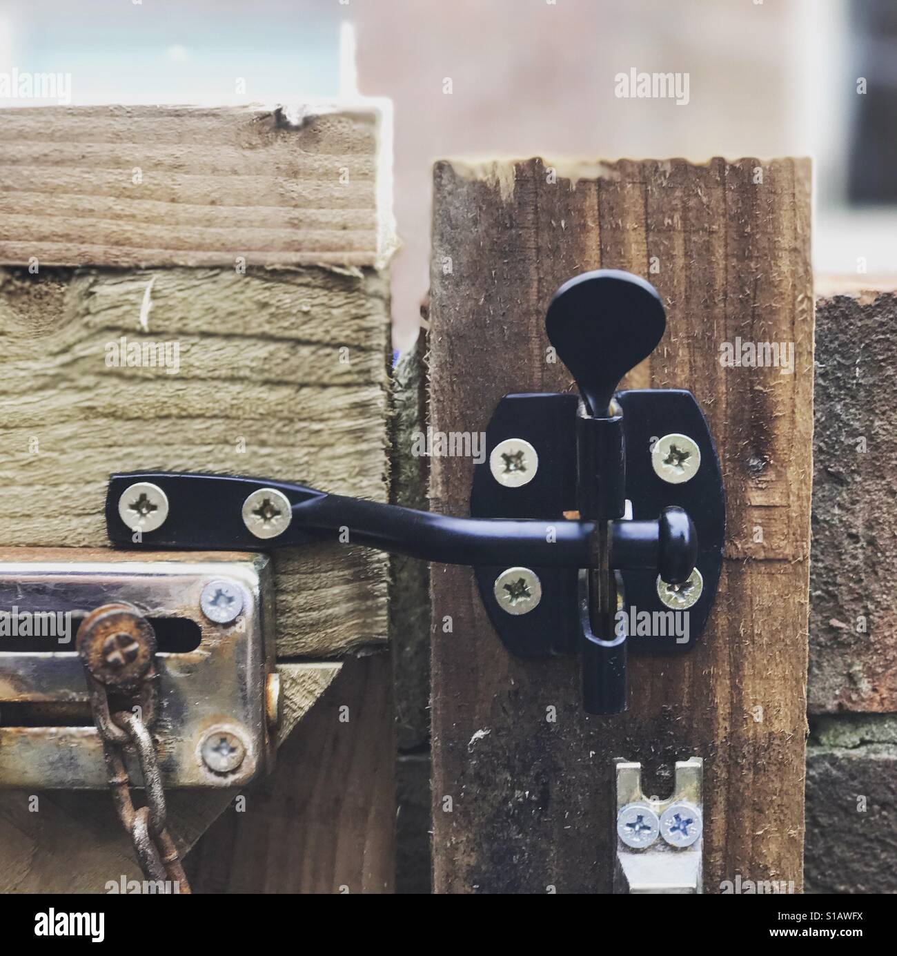 Gate lock and clasp details - Smartphone Captured Stock Image
