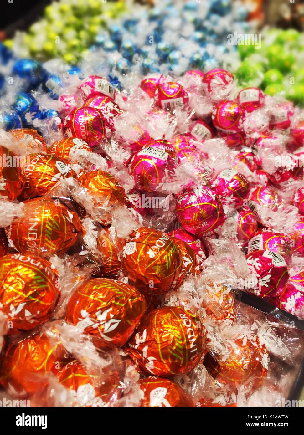 Individually wrapped chocolate Easter egg candies, USA Stock Photo Alamy
