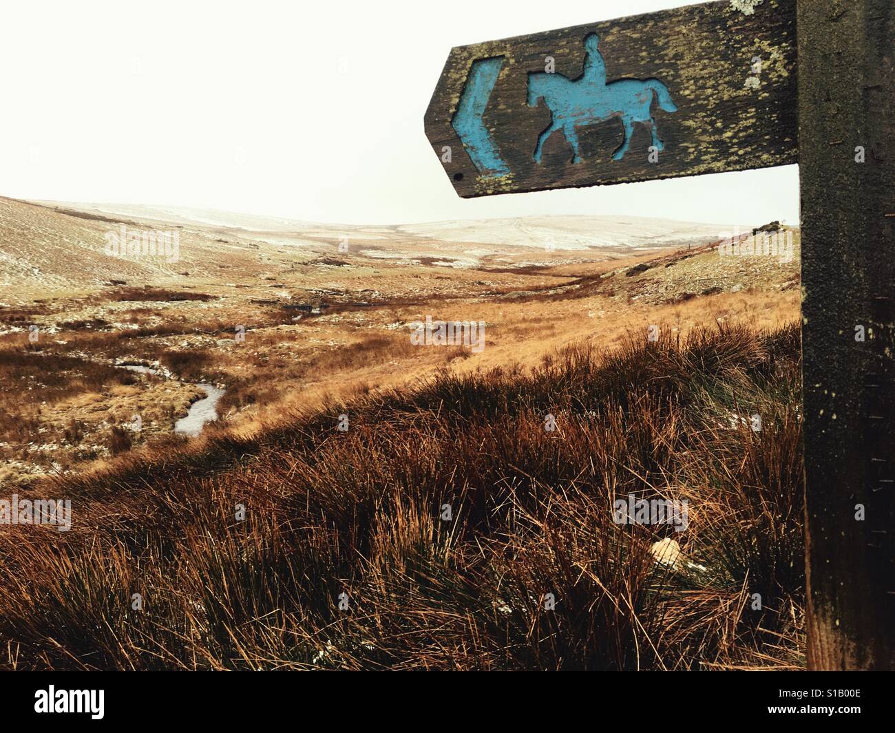 Mid Wales mid winter snow on high ground at Elan Valley - Smartphone Captured Stock Image