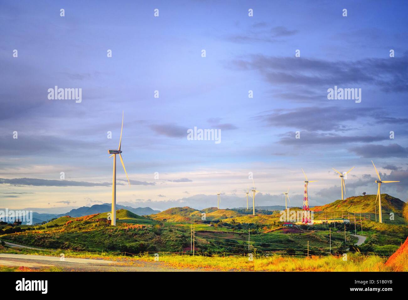 Windmills at the highland Stock Photo