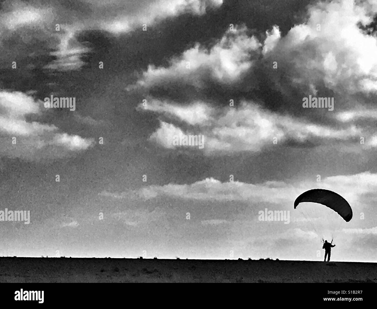 Power kiter Shingle Street Suffolk England Stock Photo