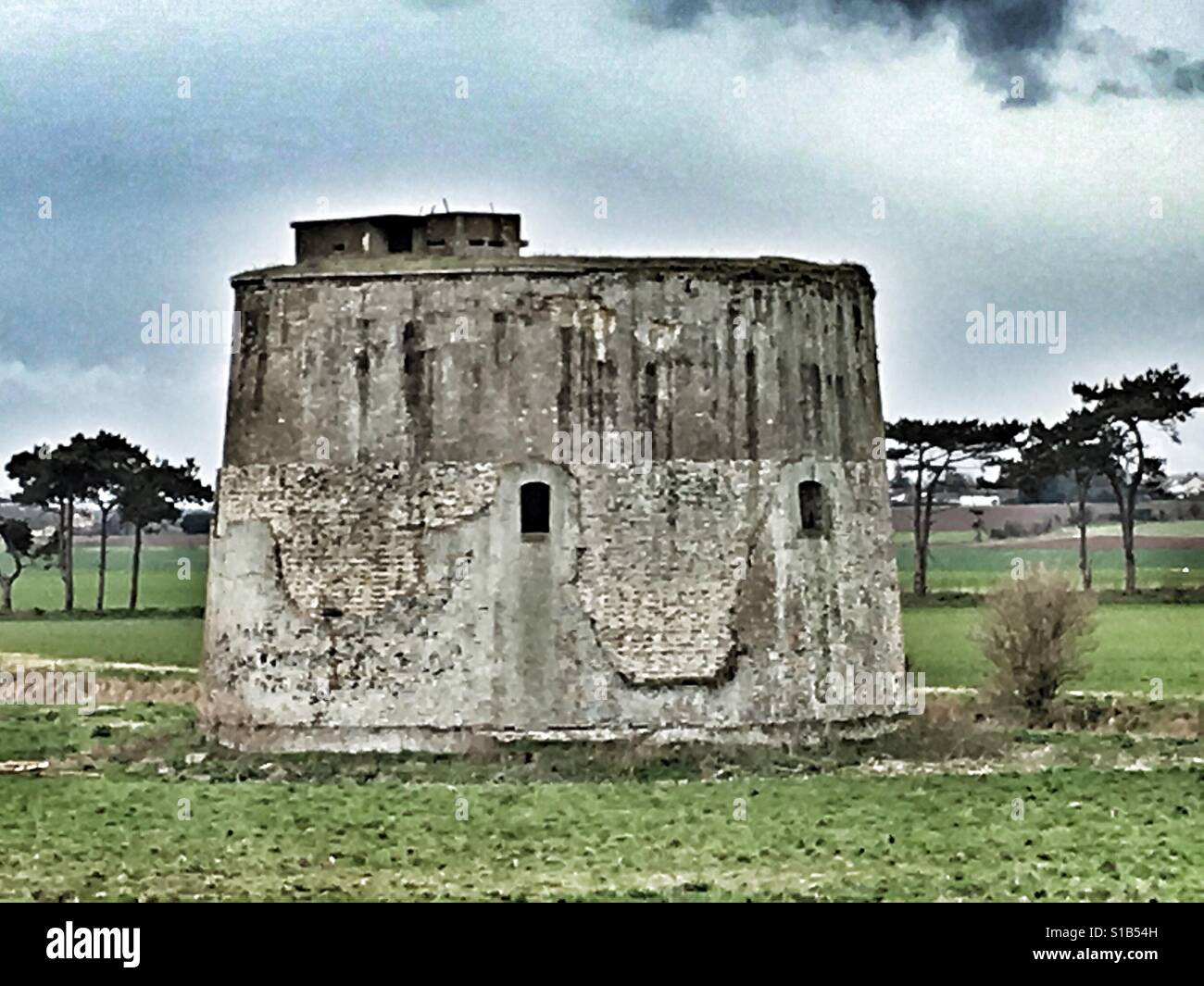 Martello Tower Shingle Street Suffolk England - Smartphone Captured Stock Image