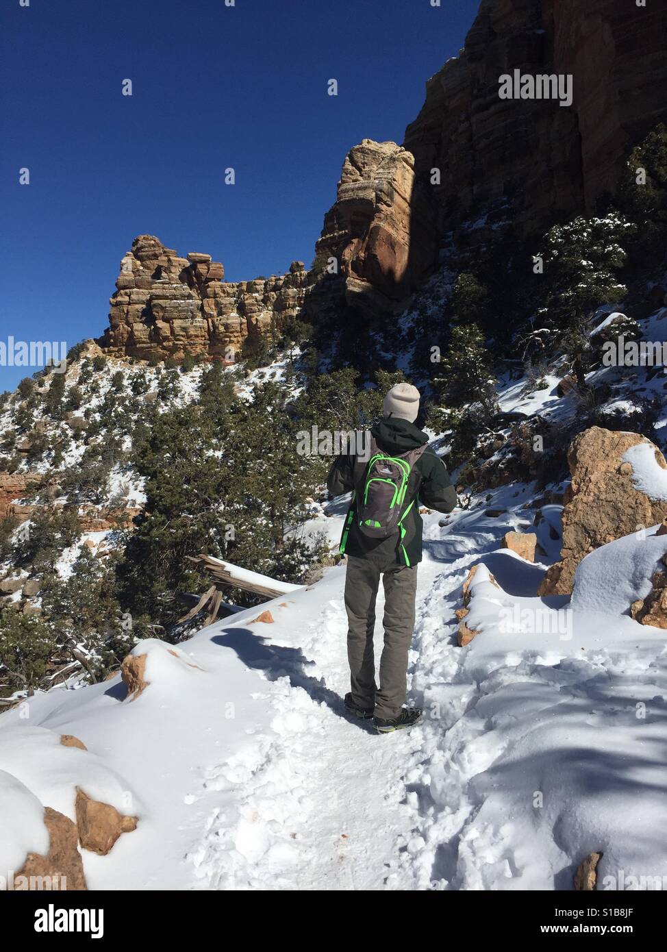 Hiking in the Grand Canyon - Smartphone Captured Stock Image