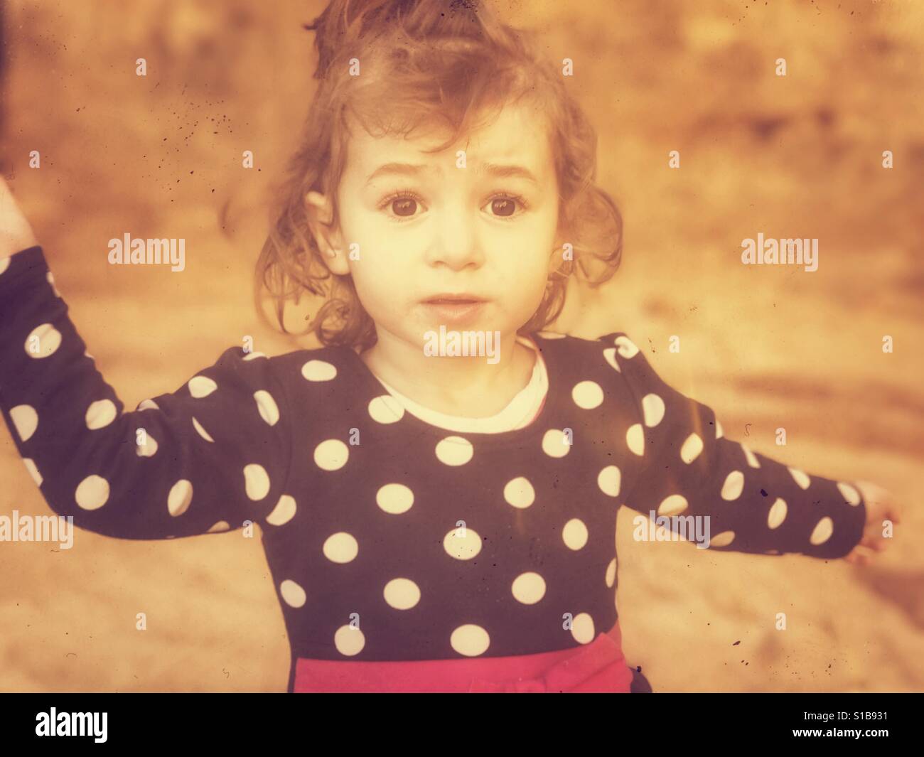 2 year old girl portrait - Smartphone Captured Stock Image