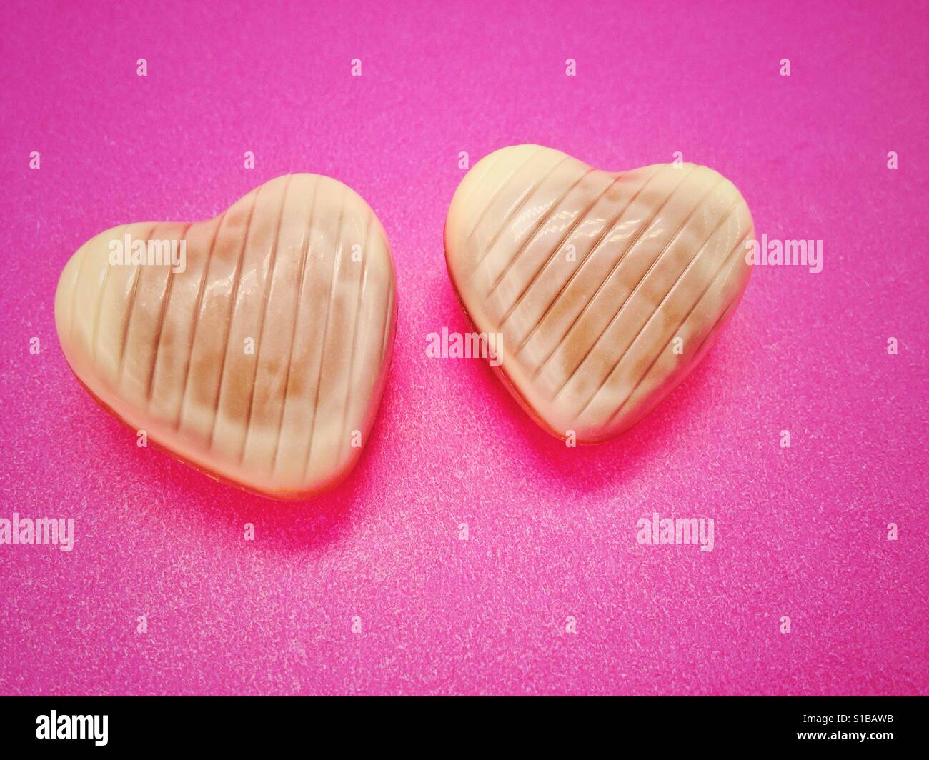 Two heart shaped candies - Smartphone Captured Stock Image