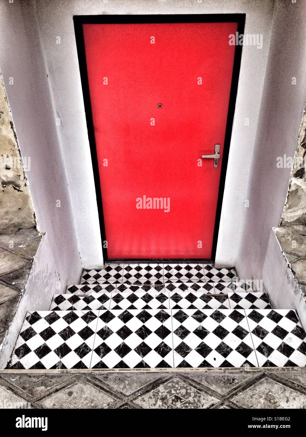 Red door - Smartphone Captured Stock Image