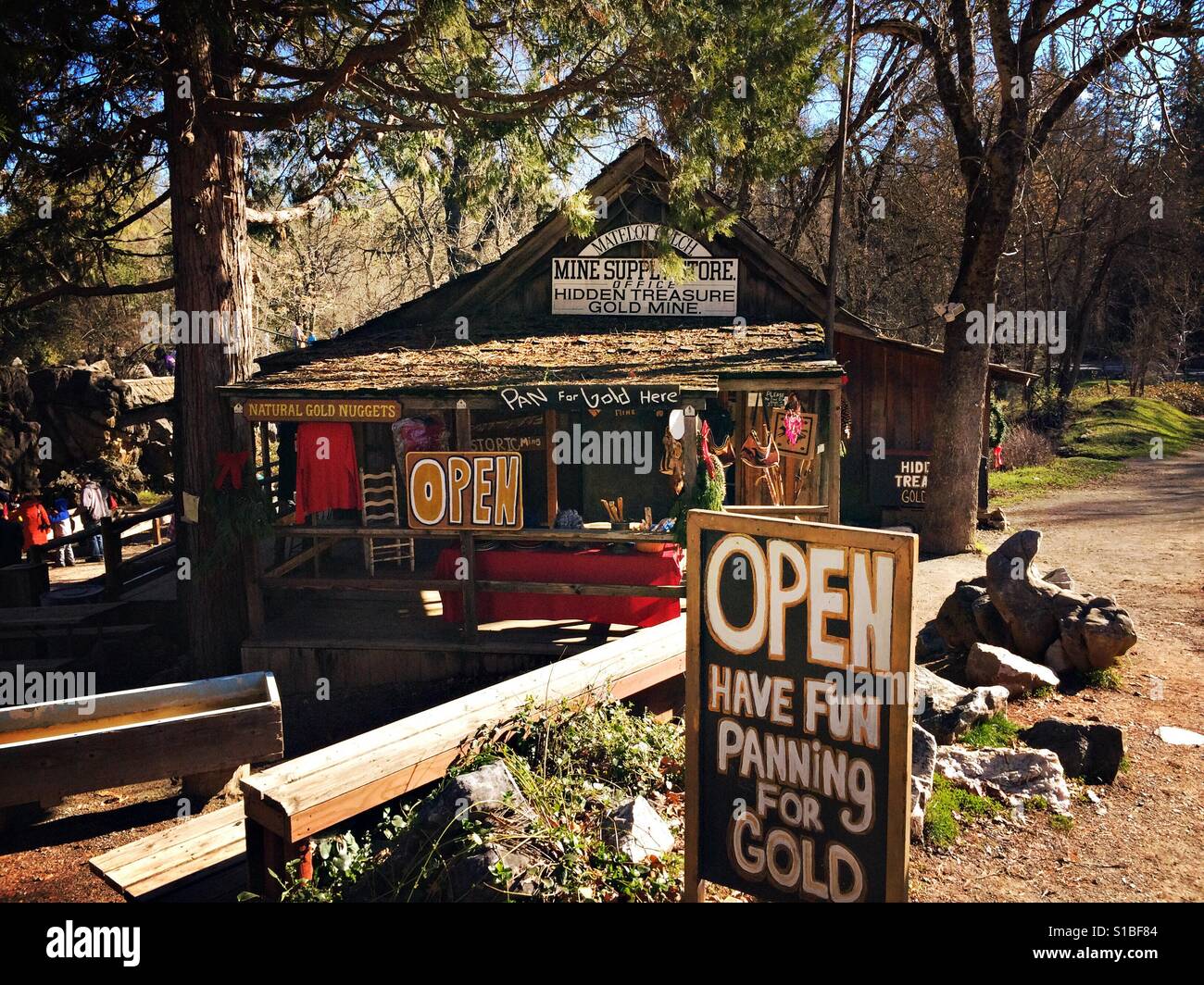 Mine Supply Store. Columbia State Historic Park, Columbia, Tuolumne County,  California, USA - Smartphone Captured Stock Image