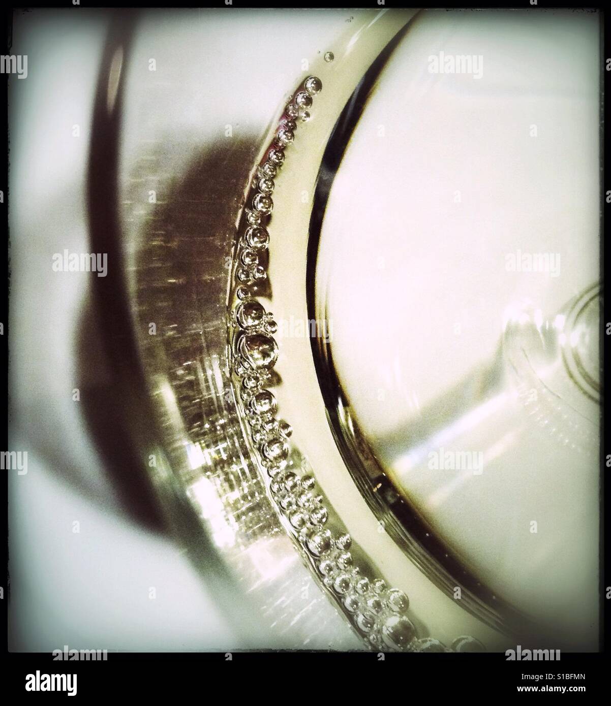 A glass of Viognier wine. - Smartphone Captured Stock Image