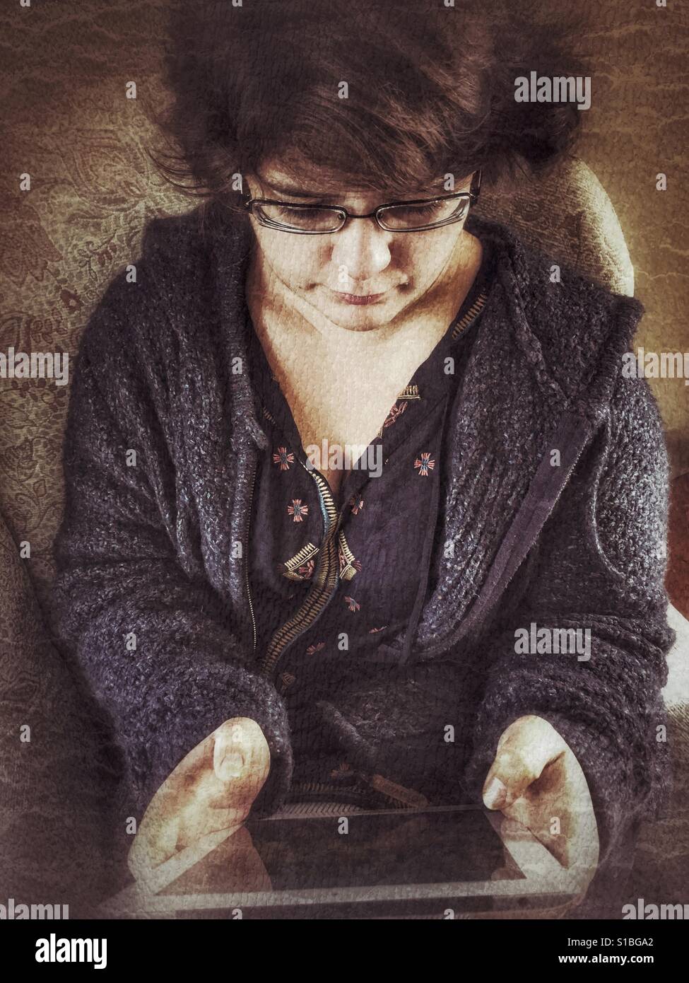 Teen using wireless technology - Smartphone Captured Stock Image