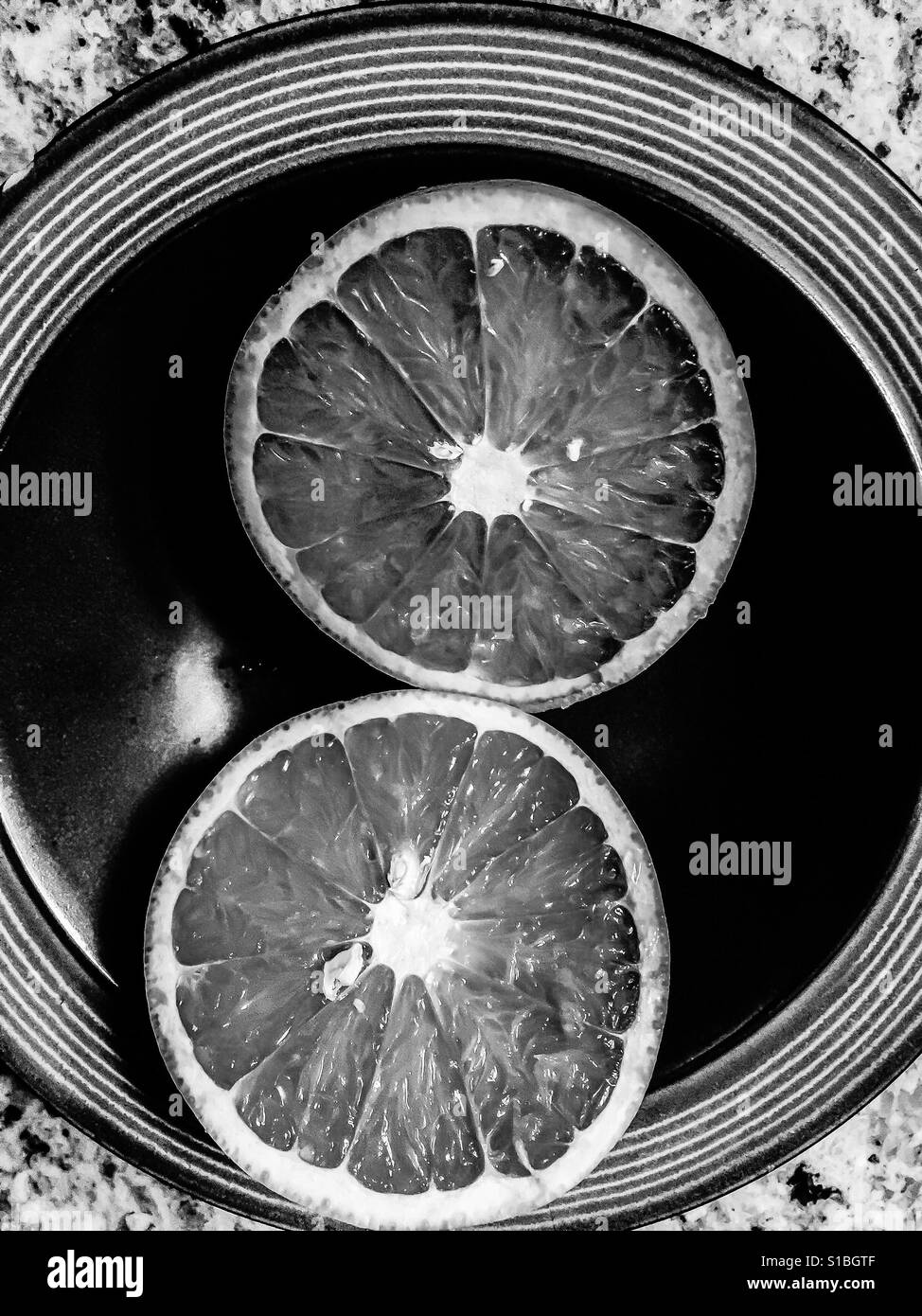 Juicy grapefruit in B&W Stock Photo Alamy