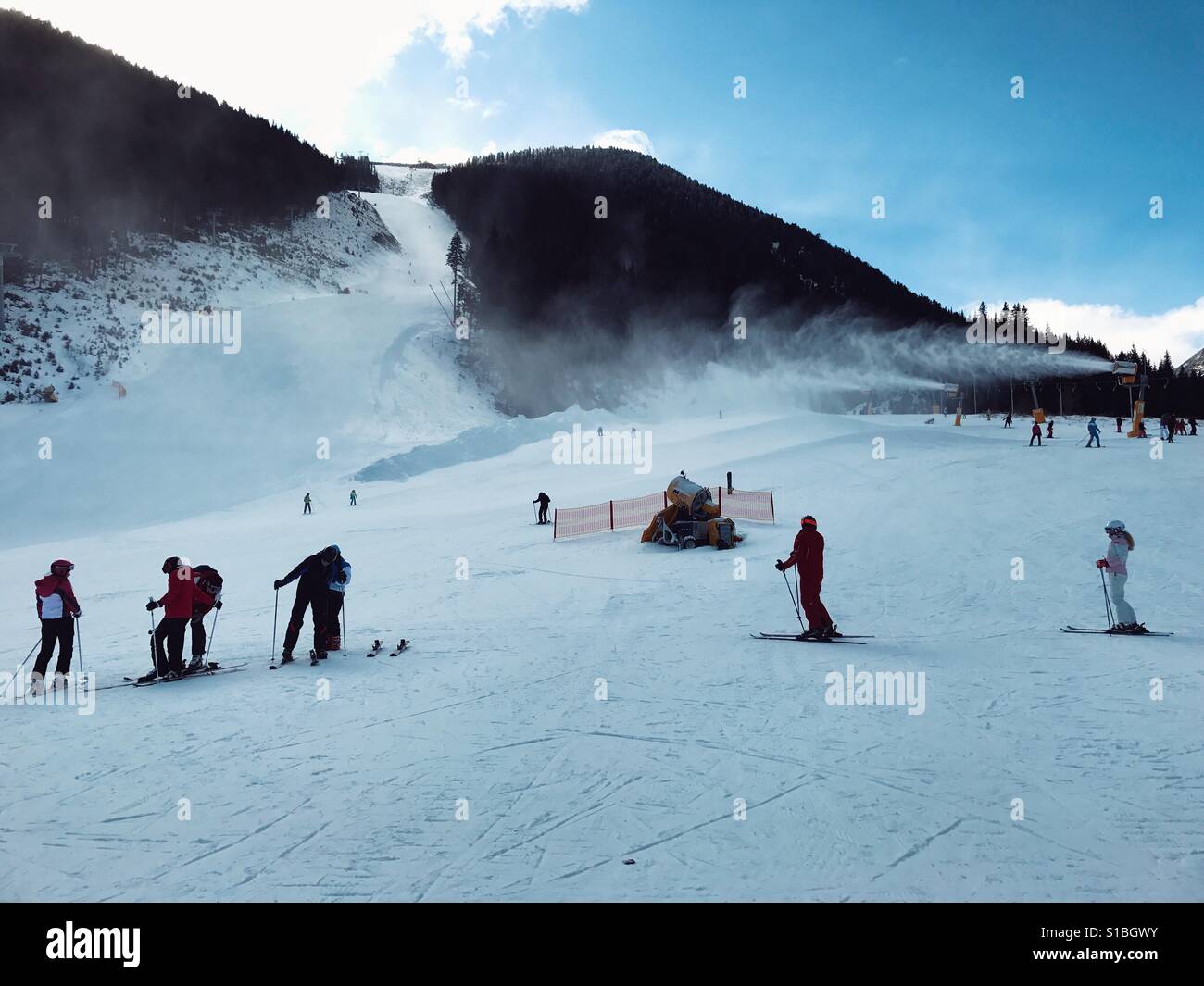Learning skiing Bansko Bulgaria - Smartphone Captured Stock Image