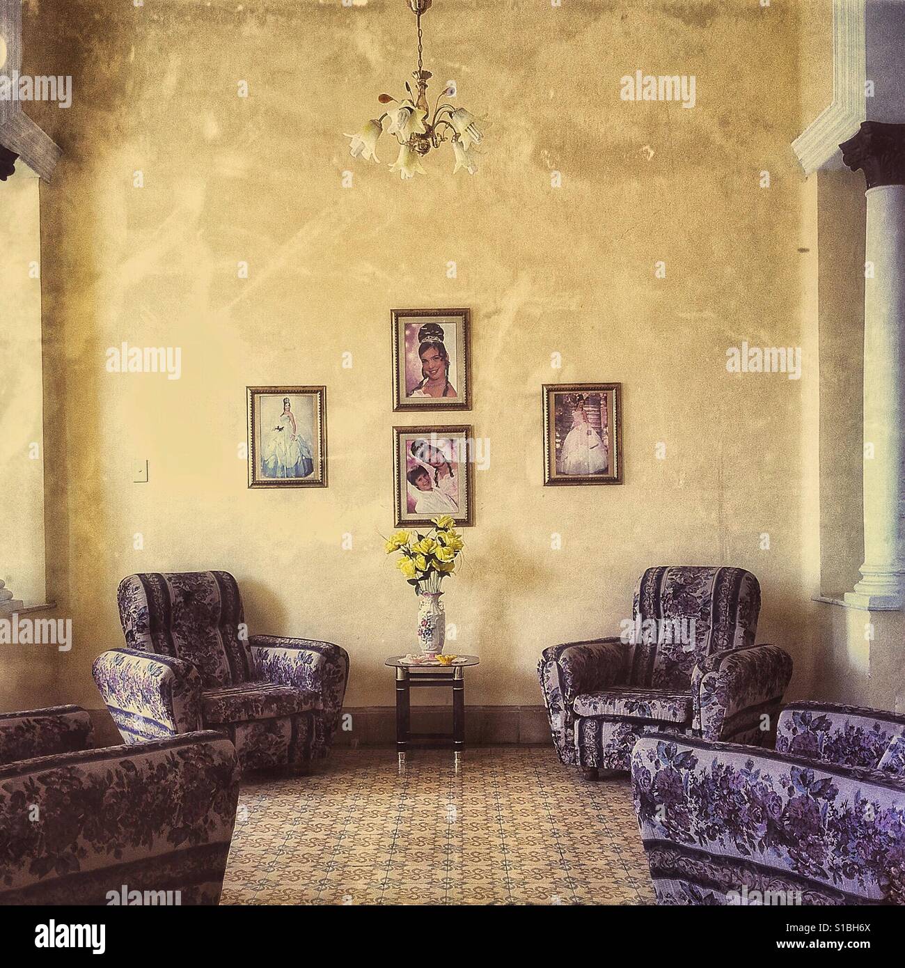 Interior of a home in Cienfuegos, Cuba. - Smartphone Captured Stock Image