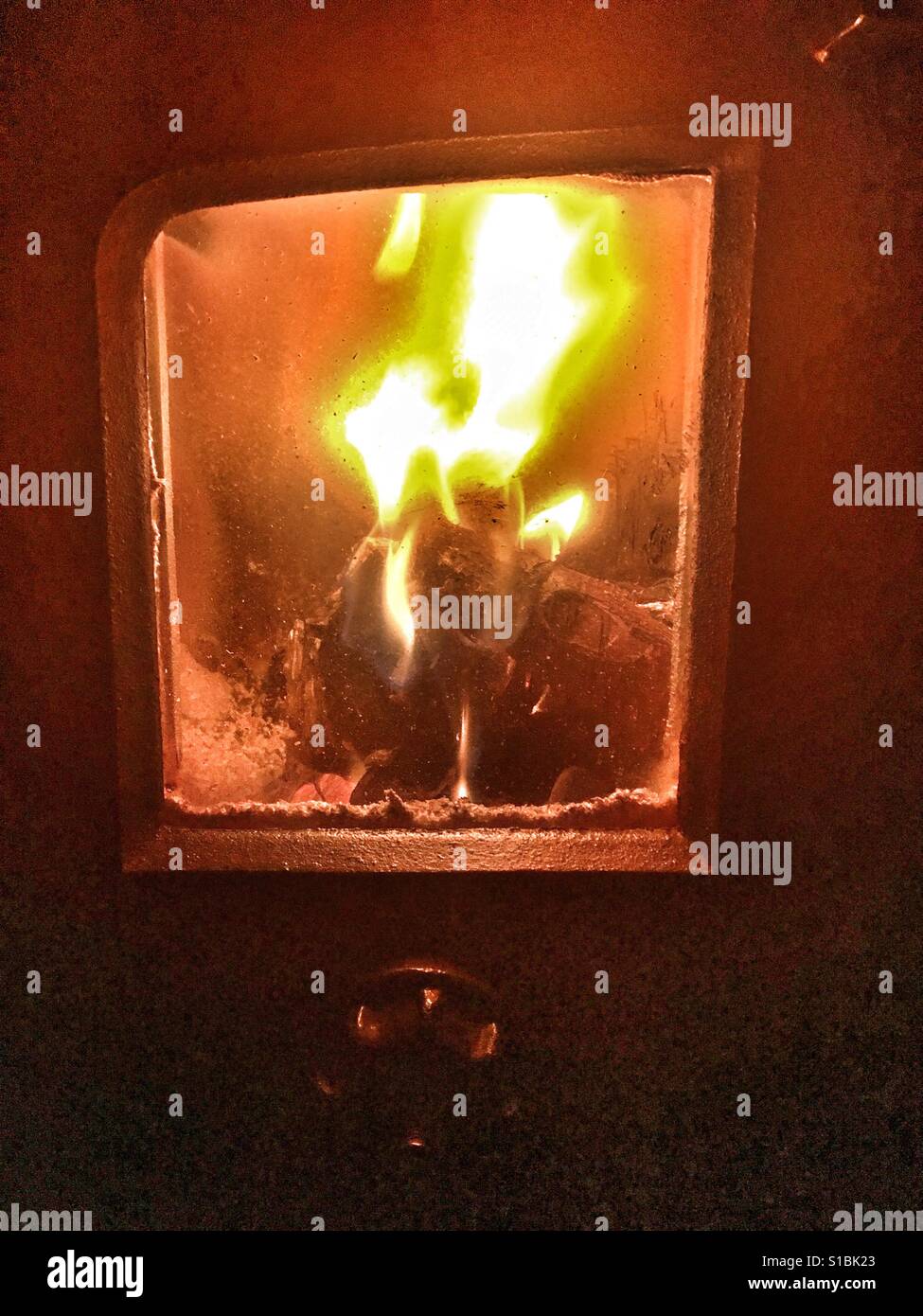 Wood burning fire - Smartphone Captured Stock Image