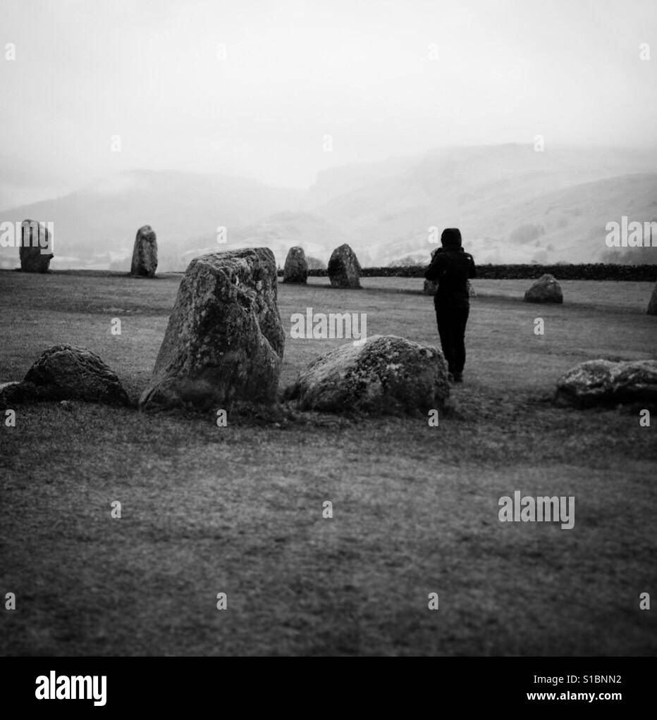 Castlerigg Stone Circle near Keswick, Lake District, Cumbria, England. - Smartphone Captured Stock Image