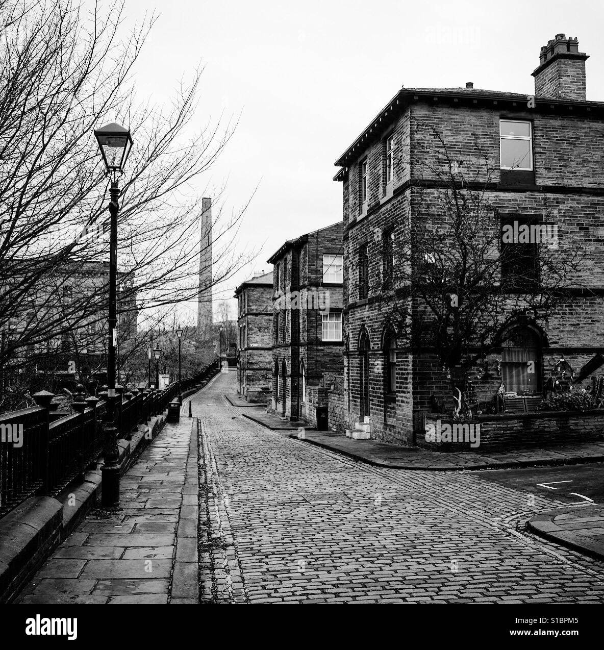 Saltaire a Unesco world heritage site in Bradford, West Yorkshire. - Smartphone Captured Stock Image