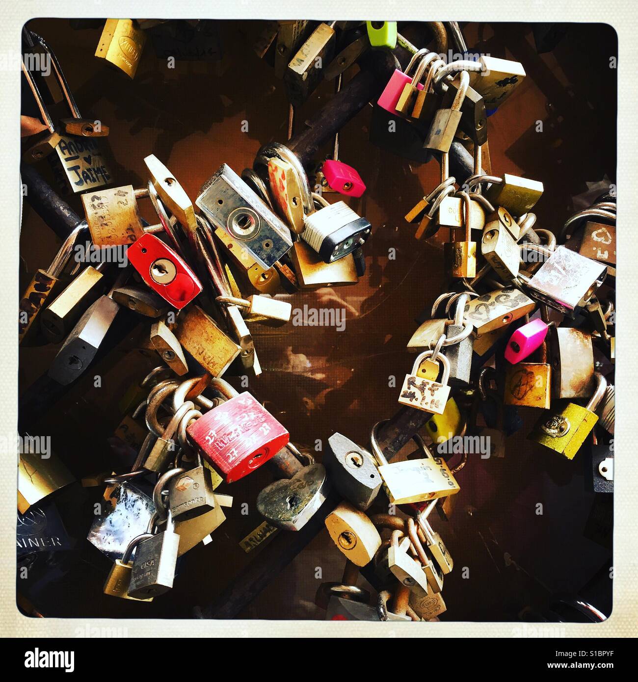 Locks of love locked together Stock Photo Alamy