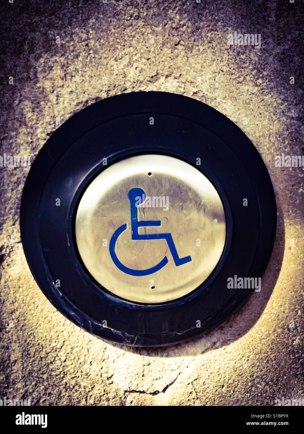 Door Opener for wheelchair patrons - Smartphone Captured Stock Image