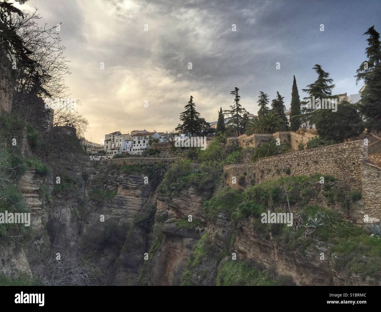 The edge of the new town, Ronda, andalucia, southern Spain, Europe - Smartphone Captured Stock Image