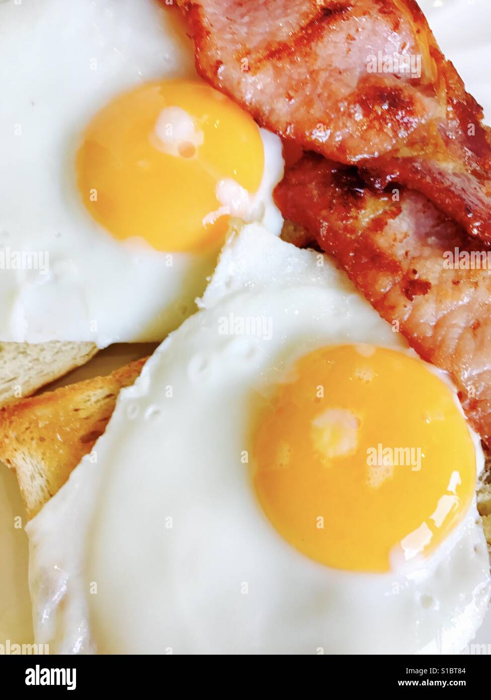 Bacon and egg on toast Stock Photo Alamy