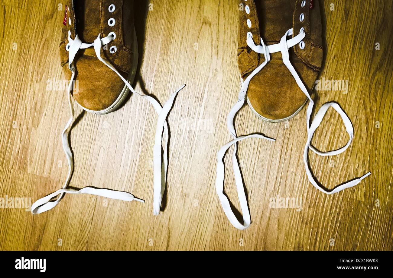 Shoelace - rugged life Stock Photo