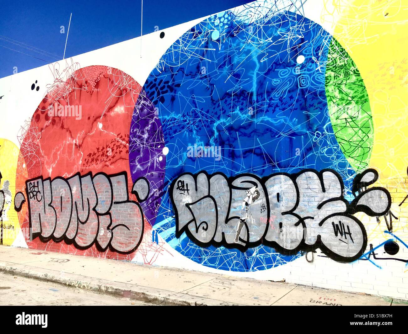 Colorful circles graffiti - Smartphone Captured Stock Image