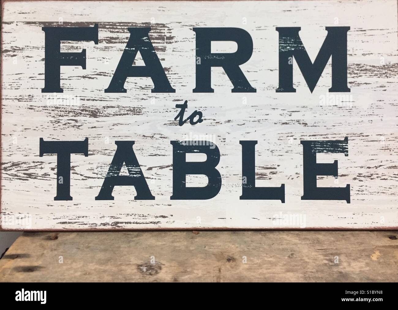 Farm to table sign Stock Photo
