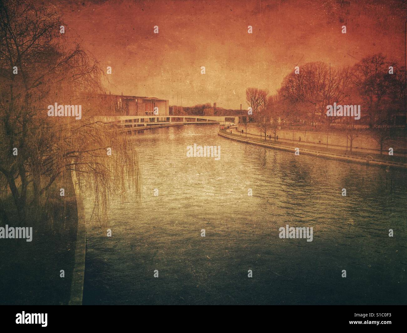 River Spree by the German Chancellery (Bundeskanzleramt) Building near Reichstag - Smartphone Captured Stock Image