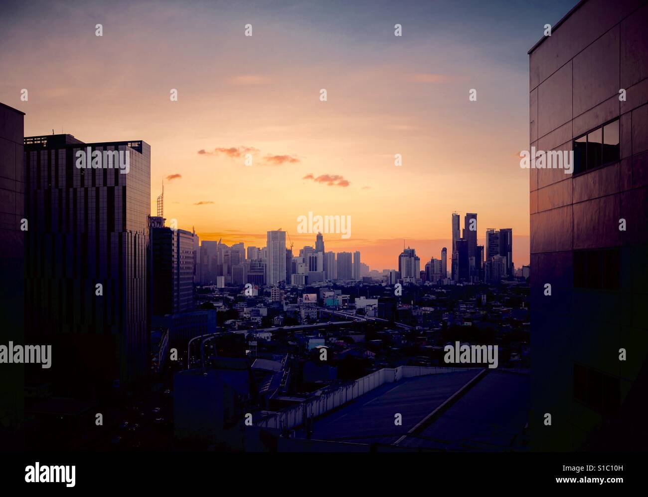 Sunset  in the city, Stock Photo