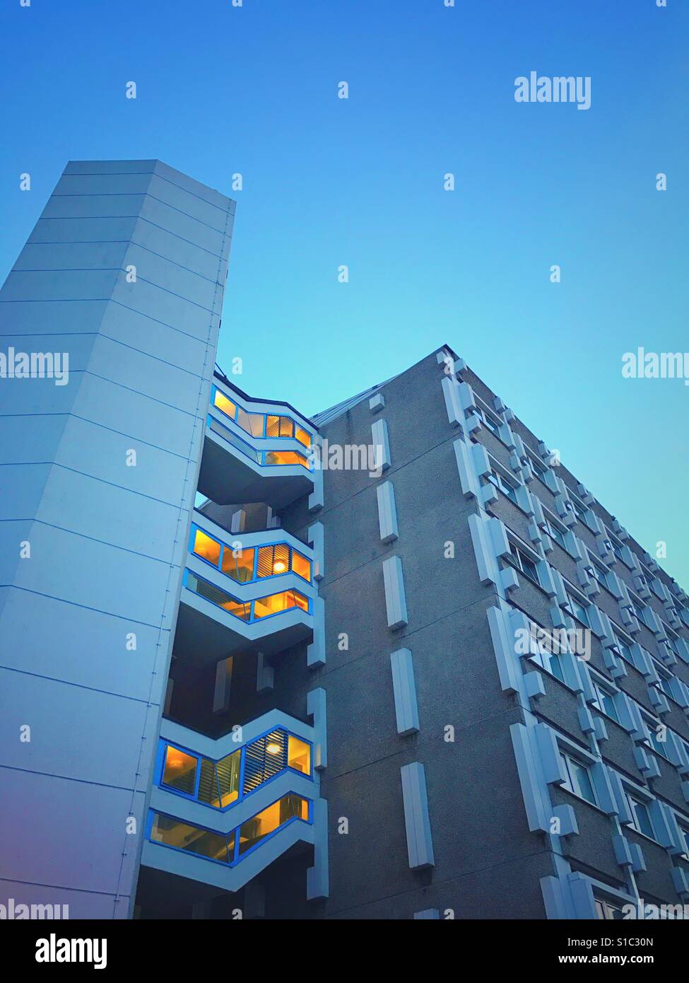 A brutalist council block near Kings Cross London - Smartphone Captured Stock Image