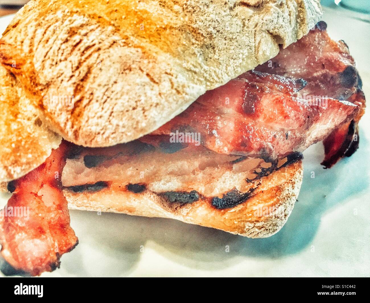 Toasted bacon sandwich Stock Photo Alamy