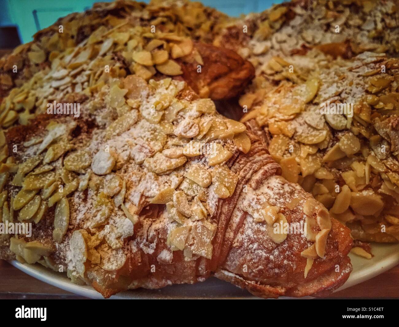 Almond croissants - Smartphone Captured Stock Image