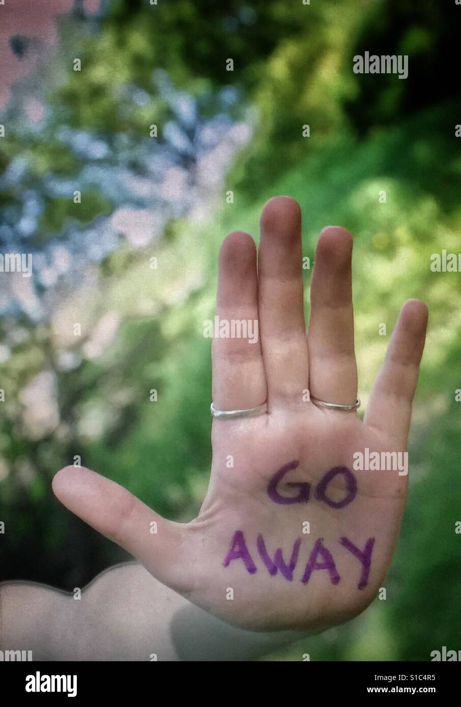 Hand with a signal - Smartphone Captured Stock Image