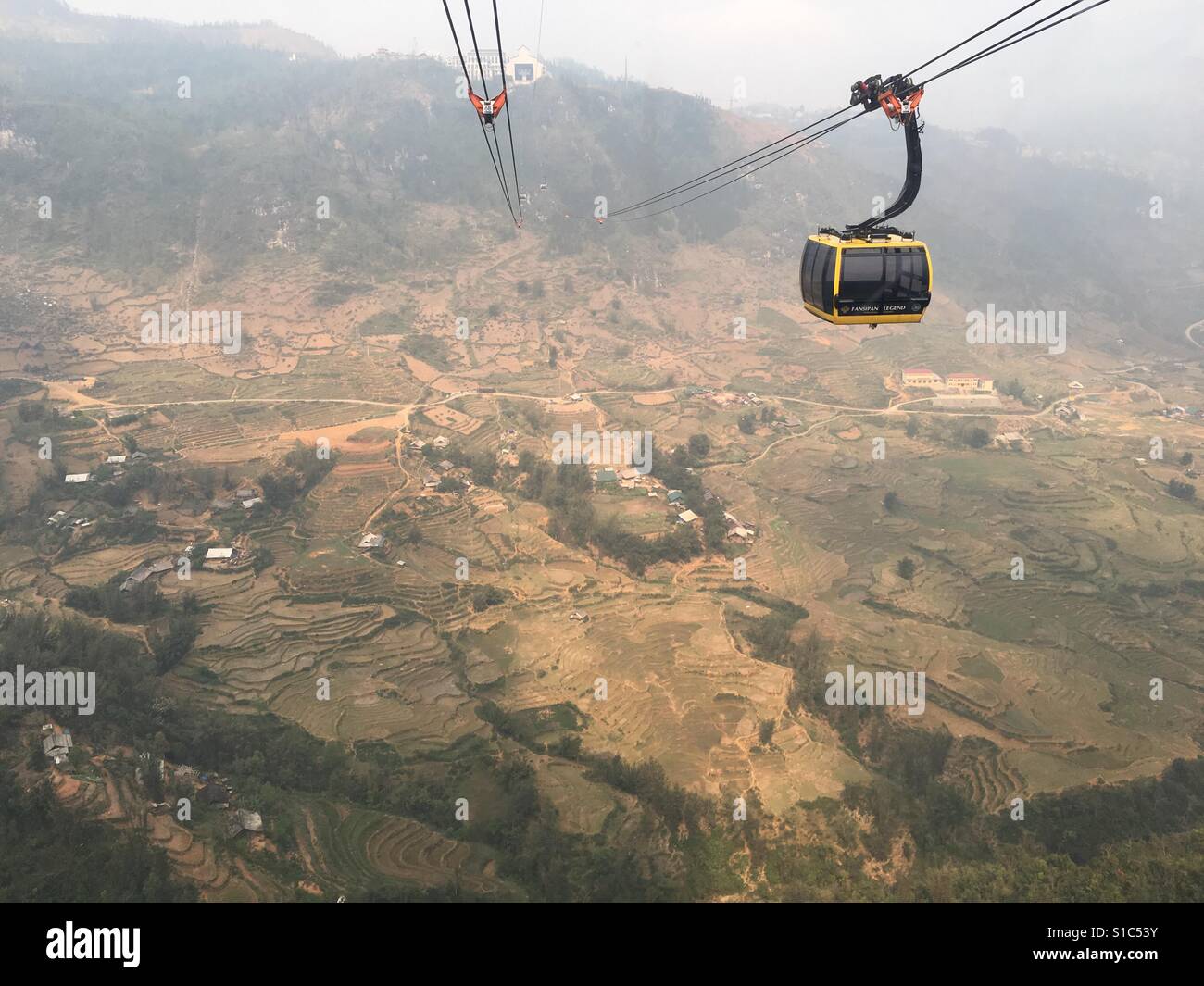 Cable car up highest peak in Vietnam at 3143m Stock Photo Alamy