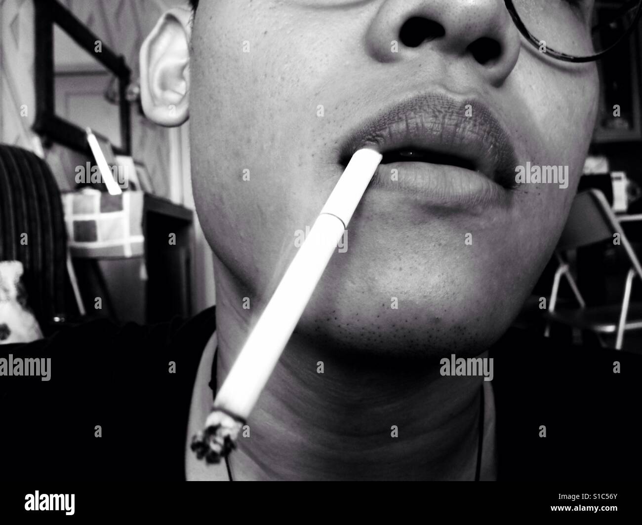 Lips Smoke Black And White Clipart