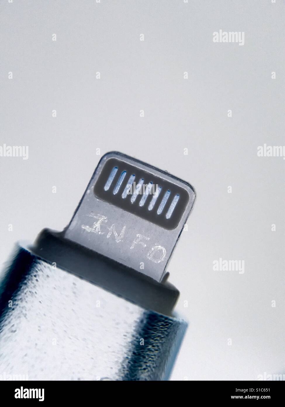 Lightning cable tip closeup Stock Photo Alamy