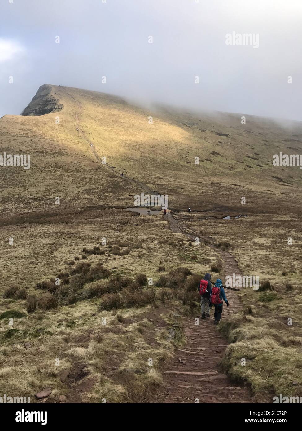 Hikers in Brecon Beacon Stock Photo Alamy